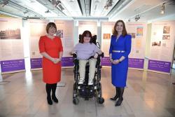 Pictured at the launch of the ‘Disability on the Record’ exhibition are Beverley Wall, Deputy Secretary at the Department for Communities, Michaela Hollywood who delivered the keynote speech & Head of Civil Service Jayne Brady 