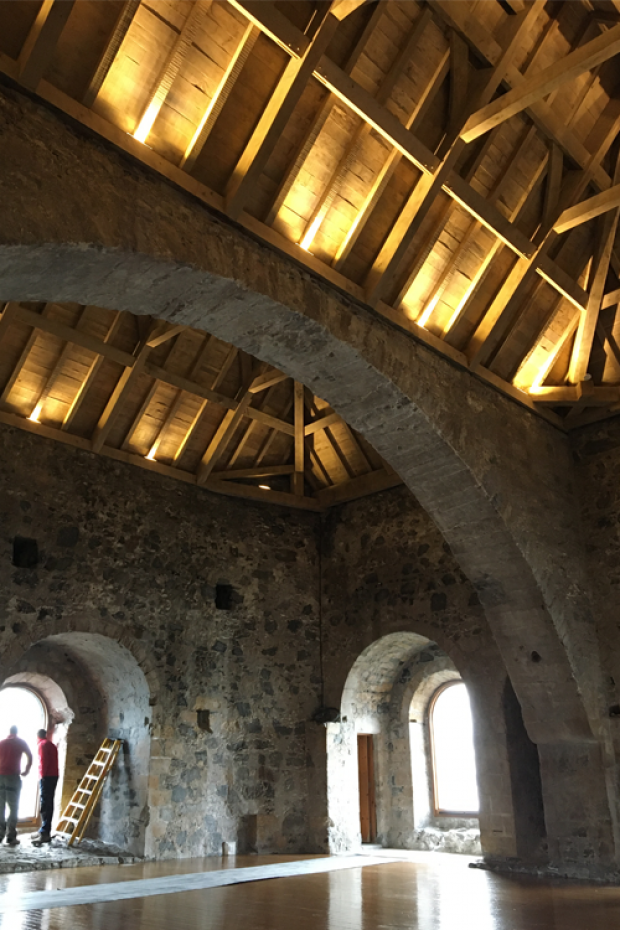 Interior photograph of new Carrickfergus Castle Great Tower Roof