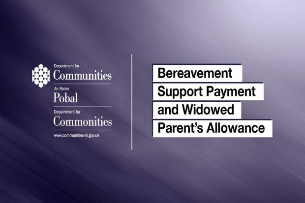 Bereavement Support Payment and Widowed Parent's Allowance written on dfc purple background
