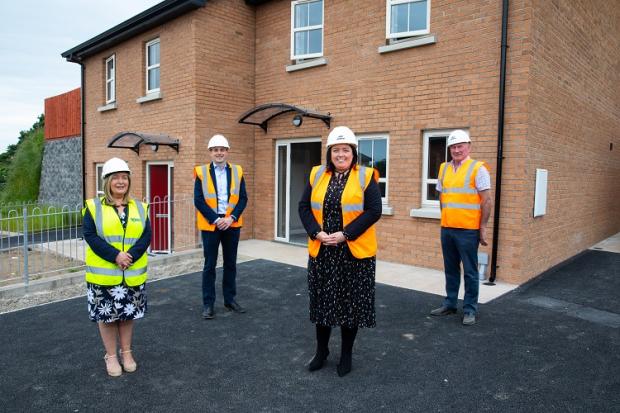 Minister Hargey views progress at £6m social housing scheme in Dungannon 