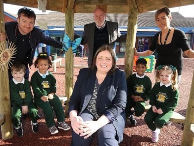 Communities Minister Deirdre Hargey has marked the completion of a programme that has delivered improvements in 15 schools across Belfast during a visit to St Malachy’s Nursery School.  