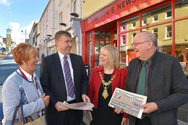 Minister for Social Development, Mervyn Storey, MLA has attended an event to celebrate the completion of revitalisation works in Ballymoney town centre