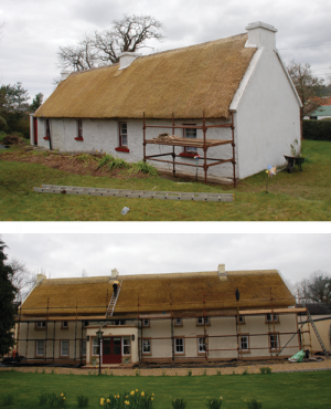 Listed Buildings Maintenance - image of thatch restoration