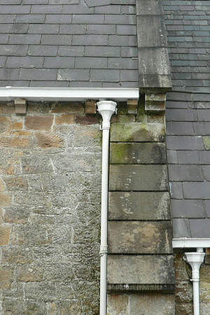 Cast iron rainwater goods at St Patrick’s Church, Gortin.  Although functional, rainwater goods can also be decorative