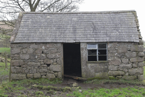 A simple slated roof on a vernacular outbuilding, County Down