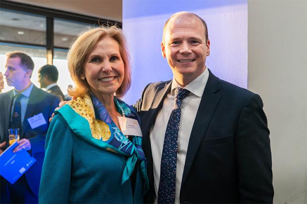 Minister Gordon Lyons (right) pictured in the Hart Senate building, Washington, DC, with America250 Commissioner, Lynn Young (left)
