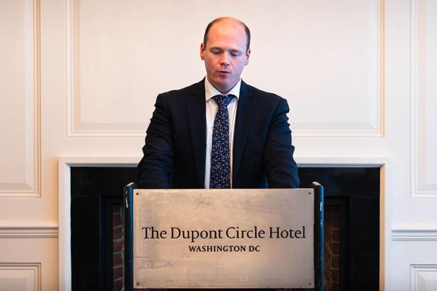 Minister Lyons delivering a keynote address to the Historic Royal Palace’s Heritage Group while in Washington, DC