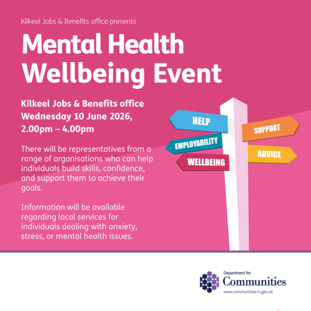 Kilkeel Jobs & Benefits office presents Mental Health Wellbeing Event - 10 June 2026