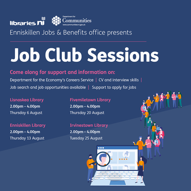 Enniskillen Jobs & Benefits office presents Job Club Sessions - 6 August 2026
