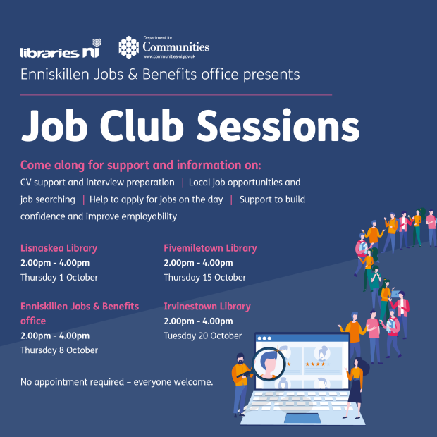 Enniskillen Jobs & Benefits office presents Job Club Sessions October 2026