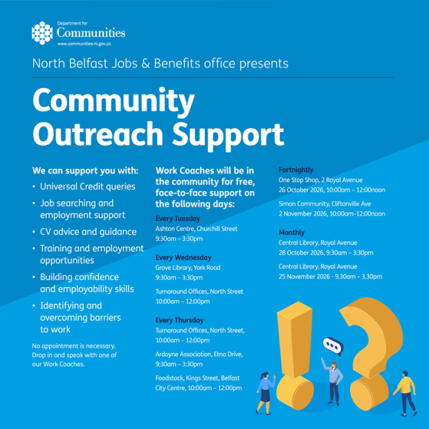 North Belfast Jobs & Benefits office presents Community Outreach Support